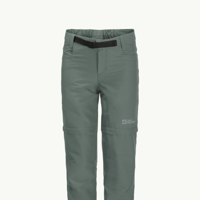 green ZIP trousers 116 ACTIVE zip-off JACK WOLFSKIN Kids\' hedge – - OFF K PANTS -