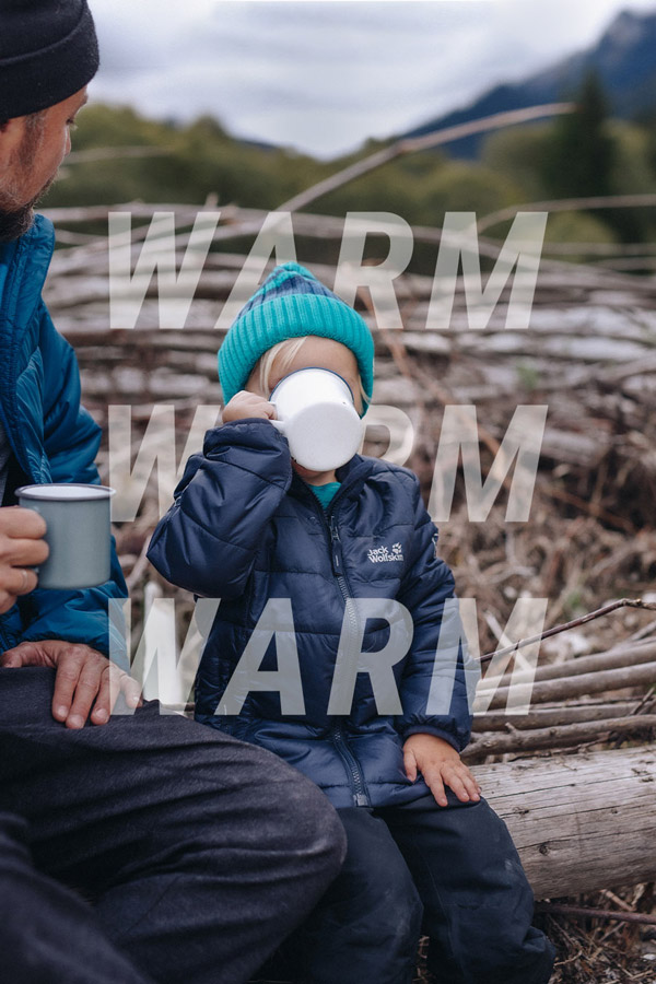 Child drinks warm drink