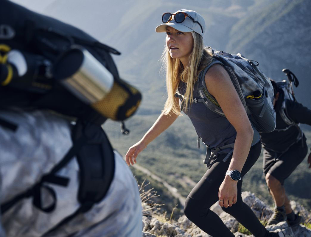A woman hiking