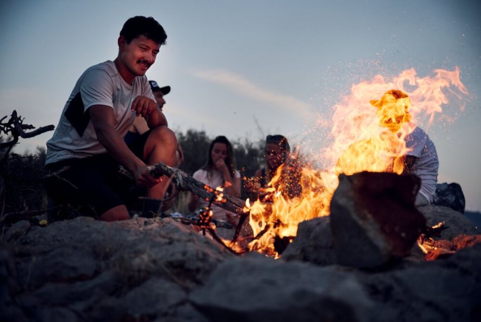 Group around a campfire